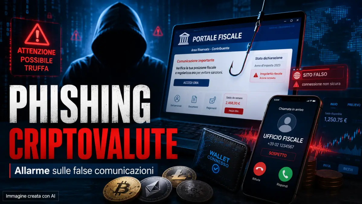 phishing criptvalute allarme agenzia entrate