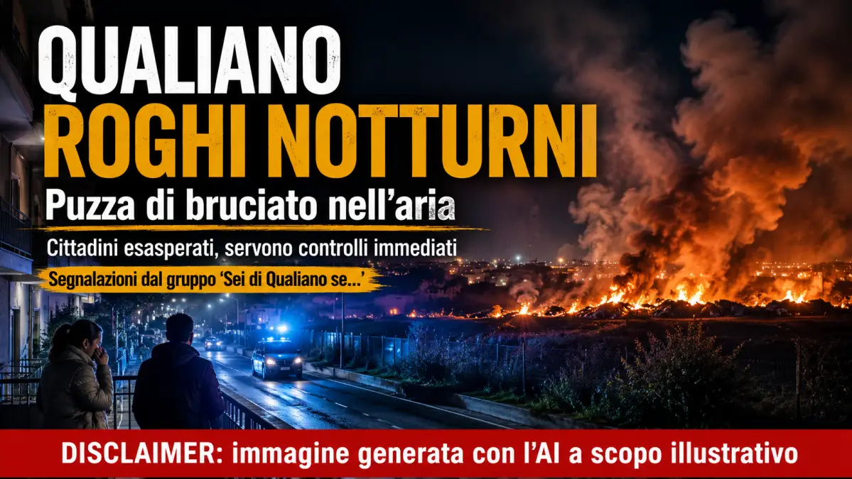 qualiano terra dei fuochi puzza bruciata notte