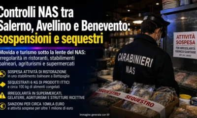 Controlli NAS Salerno, Avellino Benevento - Immagine IA
