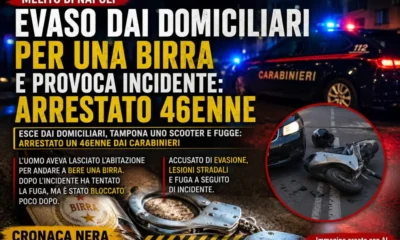 Evade dai domiciliari per una birra - Immagine IA