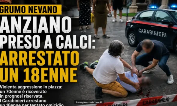 Grumo Nevano tentato omicidio anziano preso a Calci -Immagine IA