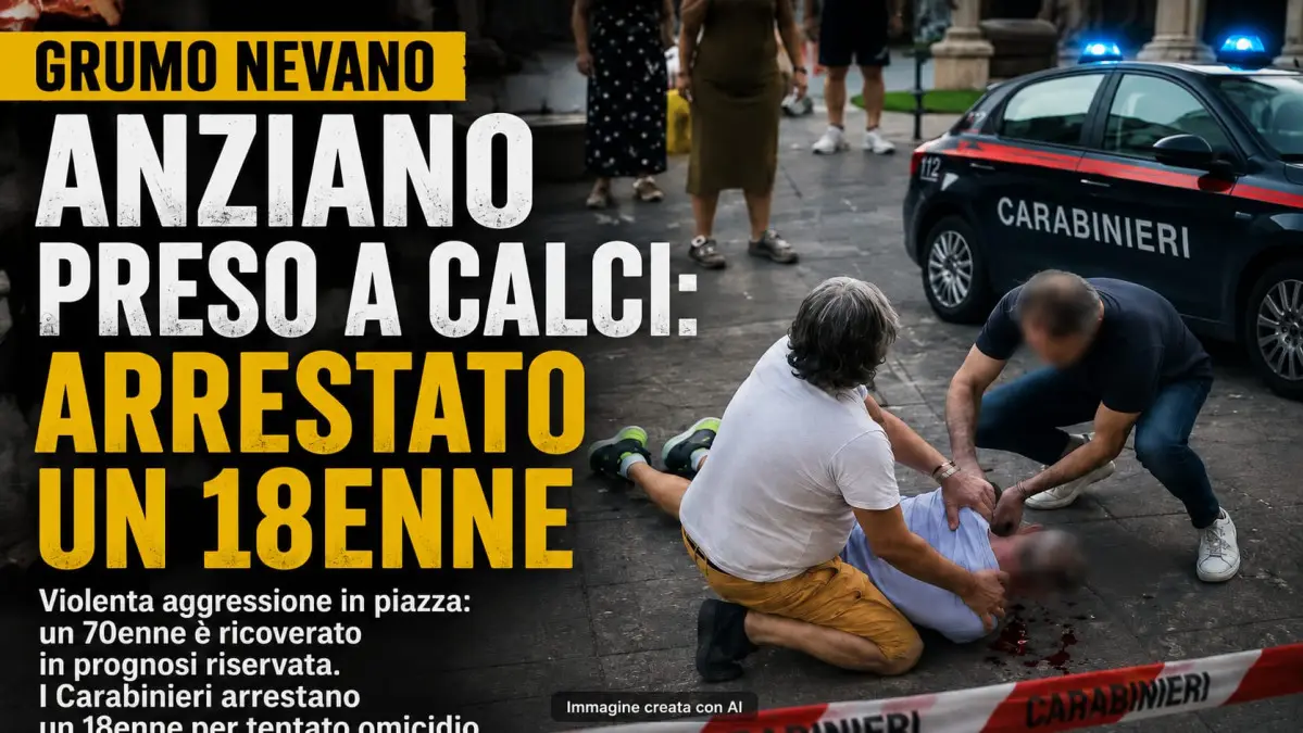 Grumo Nevano tentato omicidio anziano preso a Calci -Immagine IA