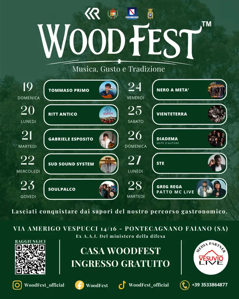 Locandina Artisti Woodfest Pontecagnano Faiano