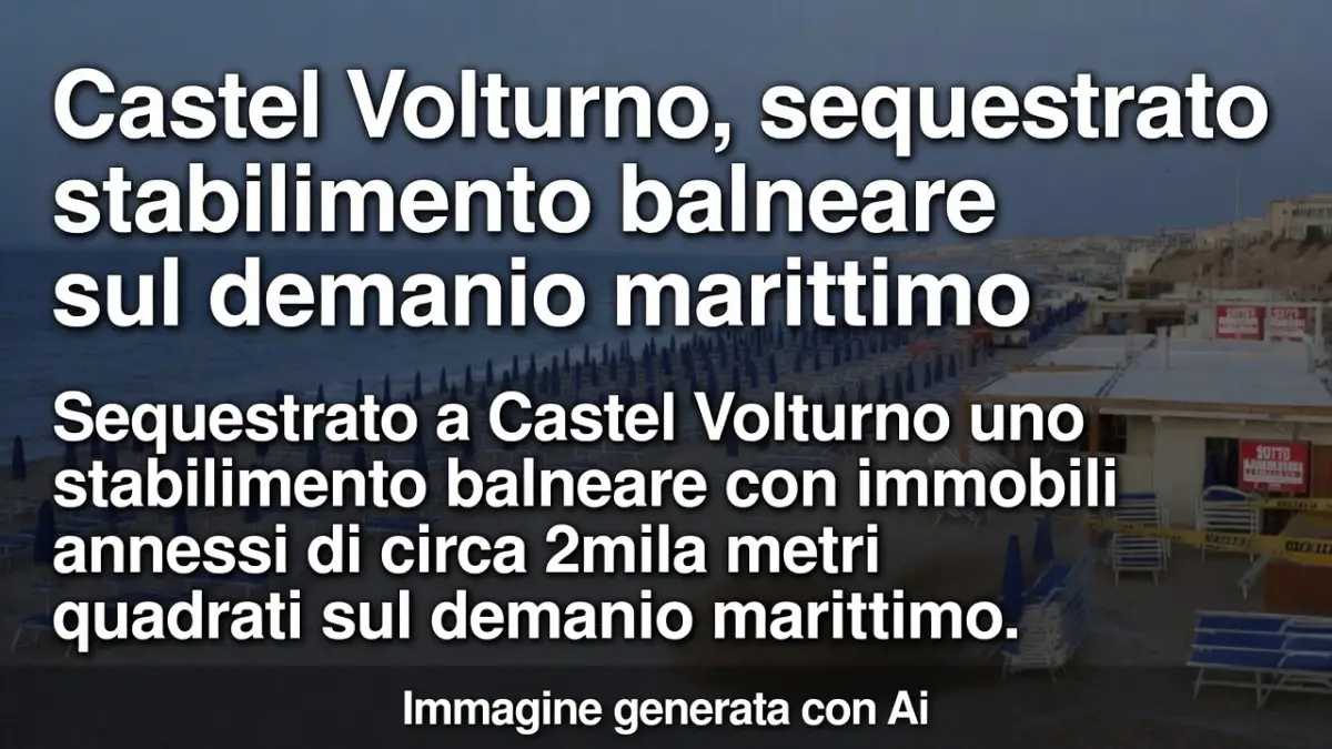 Sequestrato stabilimento balneare a Castel Volturno - Immagine AI