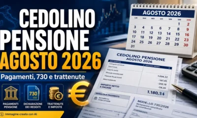 cedolino pensione agosto 2026