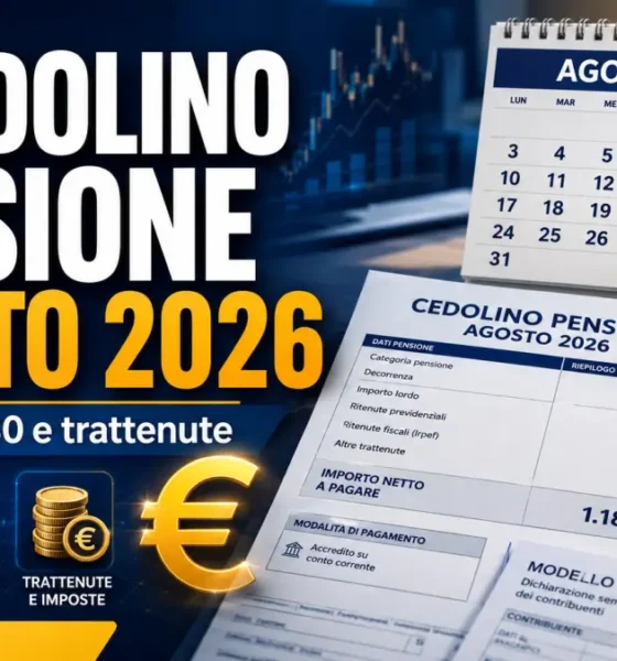 cedolino pensione agosto 2026