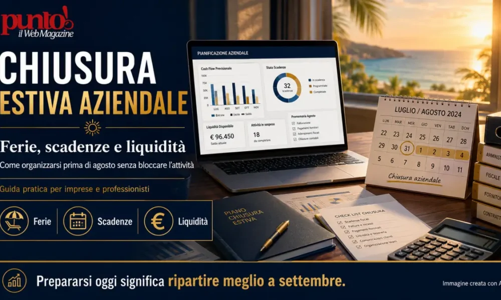 chiusura estiva aziendale ferie scadenze e liquidit224 da pianificare prima di agosto da Puntomagazine.it chiusura estiva aziendale ferie scadenze e liquidit224 da pianificare prima di agosto