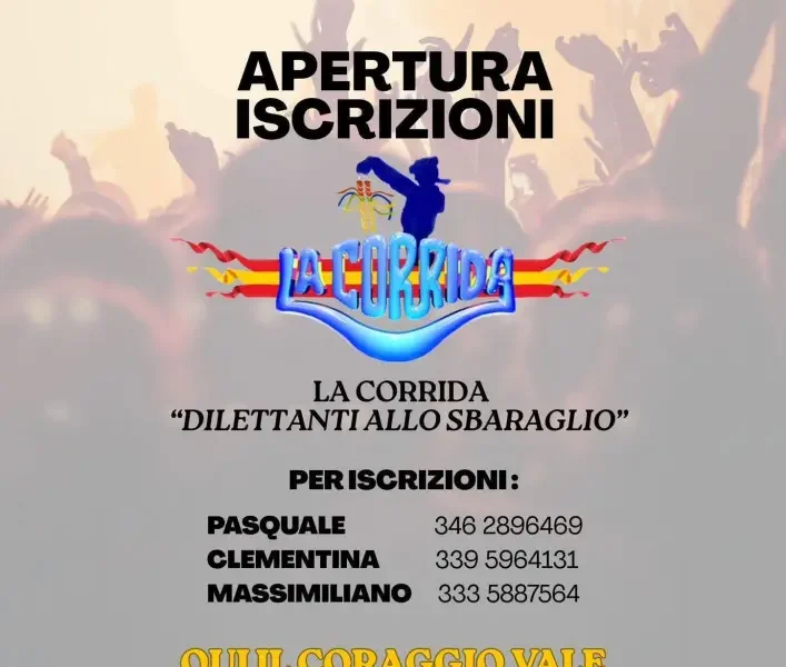 la corrida protagonista dell8217estate vitulanese aperte le iscrizioni per la serata del 1176 agosto da Puntomagazine.it la corrida protagonista dell8217estate vitulanese aperte le iscrizioni per la serata del 1176 agosto