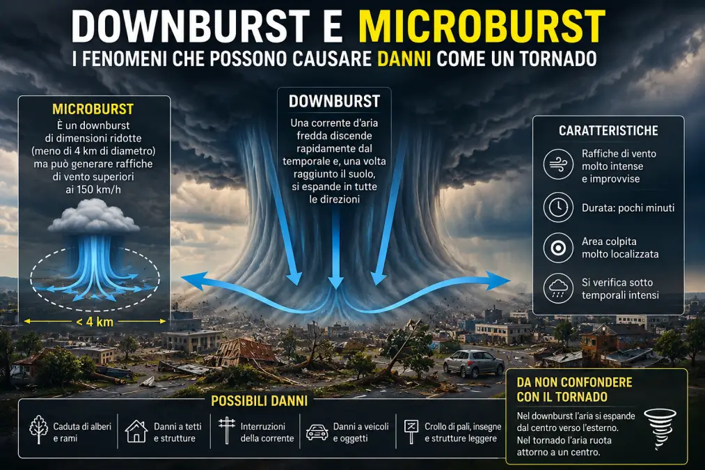 downburst e microburst cosa sono e differenze
