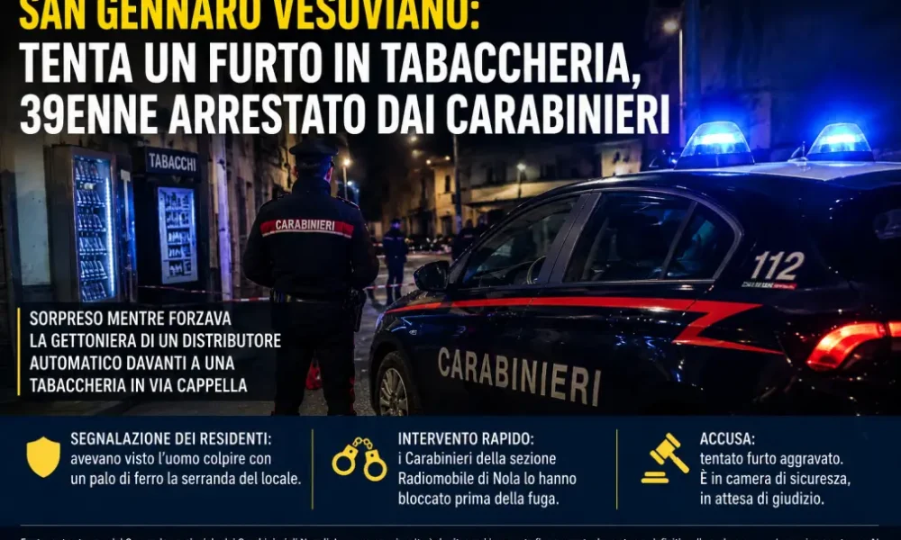 san gennaro vesuviano tenta un furto in tabaccheria arrestato da Puntomagazine.it san gennaro vesuviano tenta un furto in tabaccheria arrestato