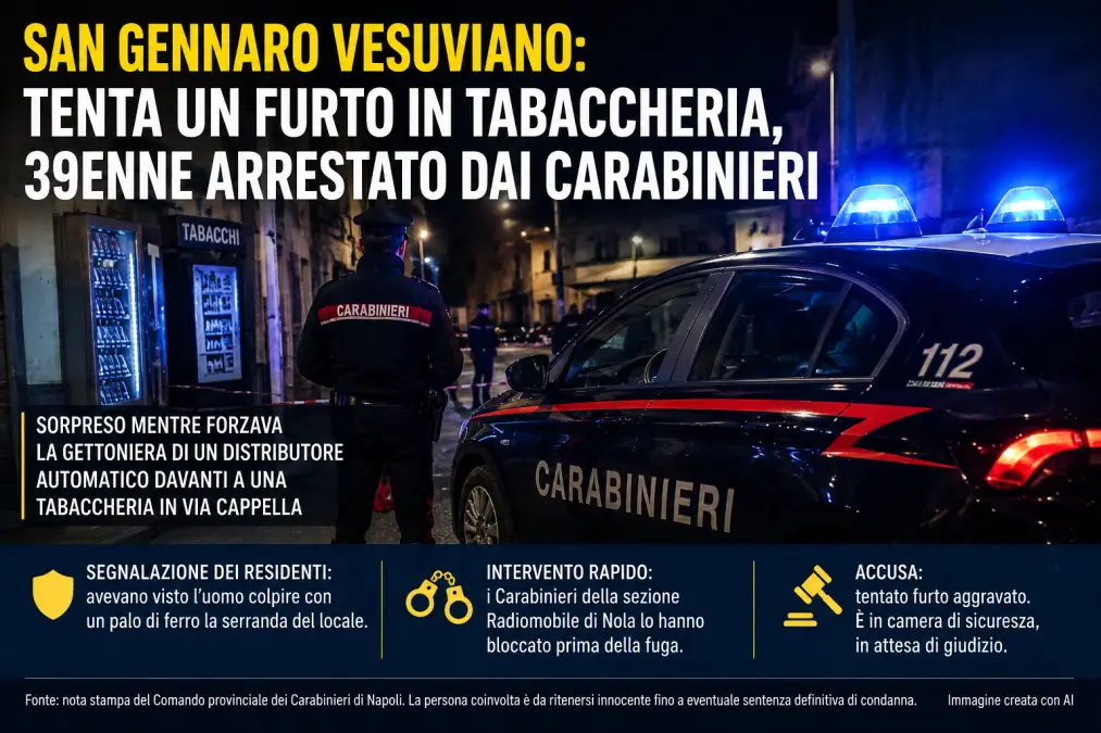 furto tentato tabaccheria san gennaro vesuviano