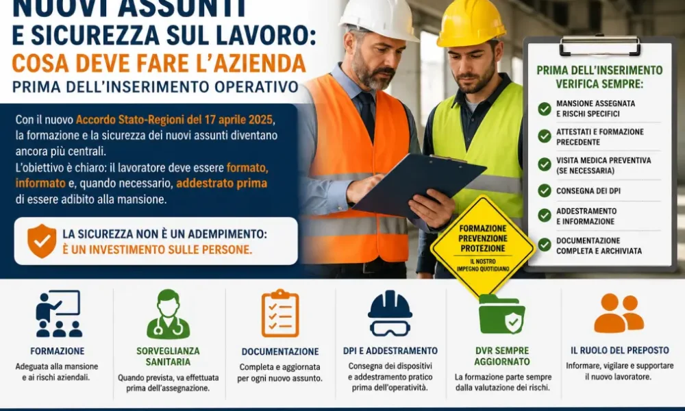 nuovi assunti e sicurezza sul lavoro cosa deve fare l8217azienda prima dell8217inserimento operativo da Puntomagazine.it nuovi assunti e sicurezza sul lavoro cosa deve fare l8217azienda prima dell8217inserimento operativo