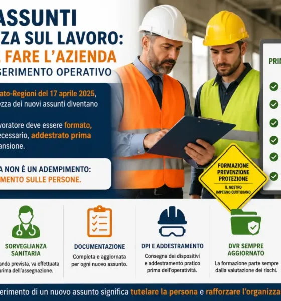 nuovi assunti e sicurezza sul lavoro