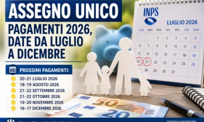 pagamenti assegno unico 2026