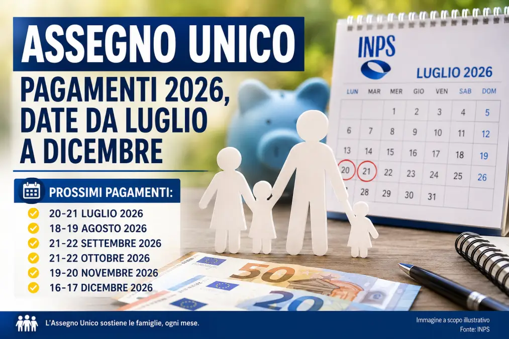 pagamenti assegno unico 2026