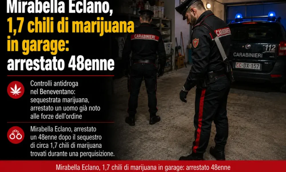 mirabella eclano 17 chili di marijuana in garage arrestato 48enne da Puntomagazine.it mirabella eclano 17 chili di marijuana in garage arrestato 48enne