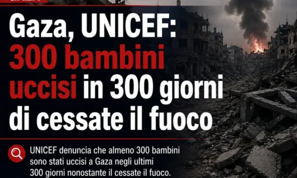 Gaza bambini uccisi unicef Immagine generata con IA