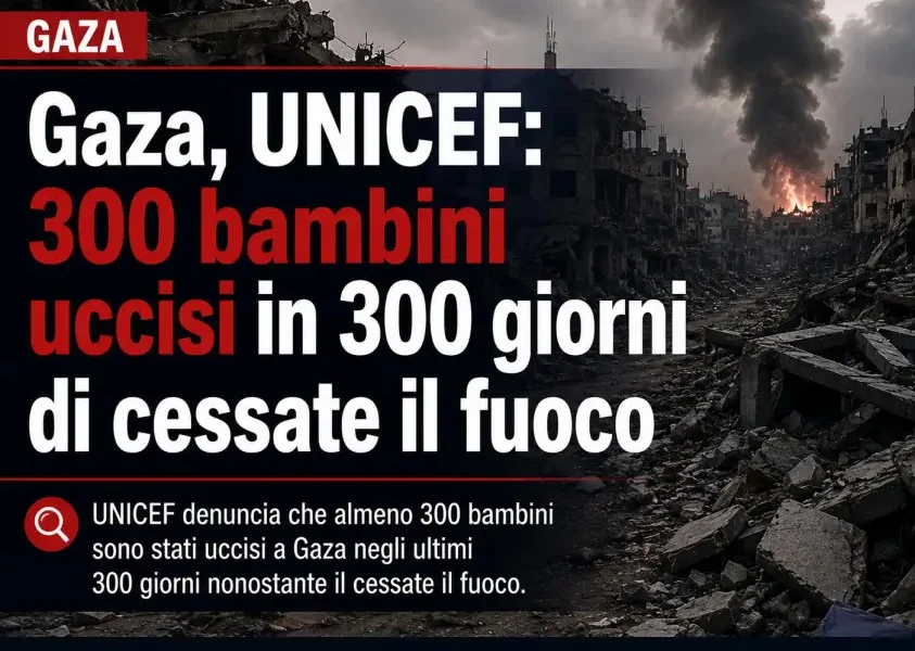 Gaza bambini uccisi unicef Immagine generata con IA