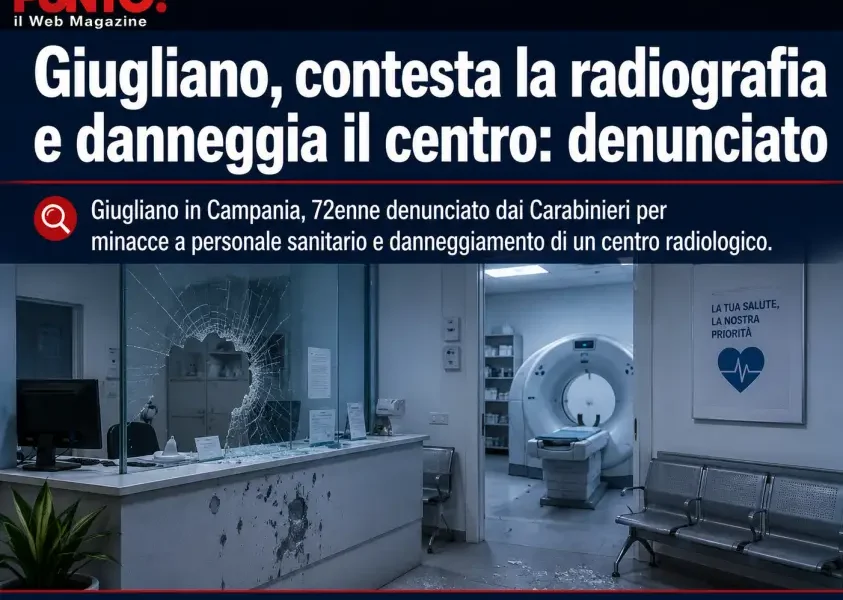 Giugliano danneggia centro di radiologia - Immagine generata con Ai