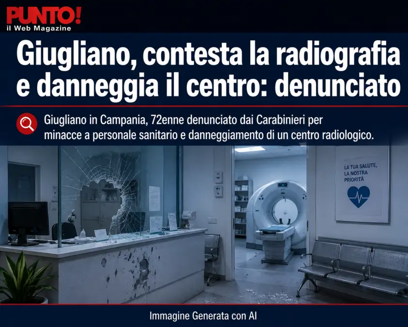 Giugliano danneggia centro di radiologia - Immagine generata con Ai