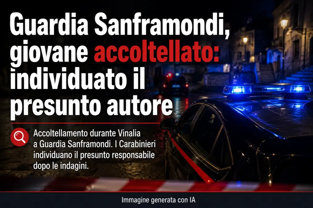 Guardia sanframondi - accoltellamento - immagine generata con IA