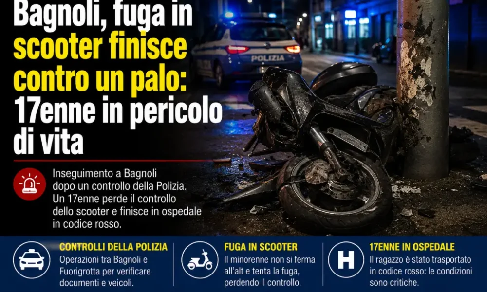 bagnoli fuga in scooter finisce contro un palo 17enne in pericolo di vita da Puntomagazine.it bagnoli fuga in scooter finisce contro un palo 17enne in pericolo di vita
