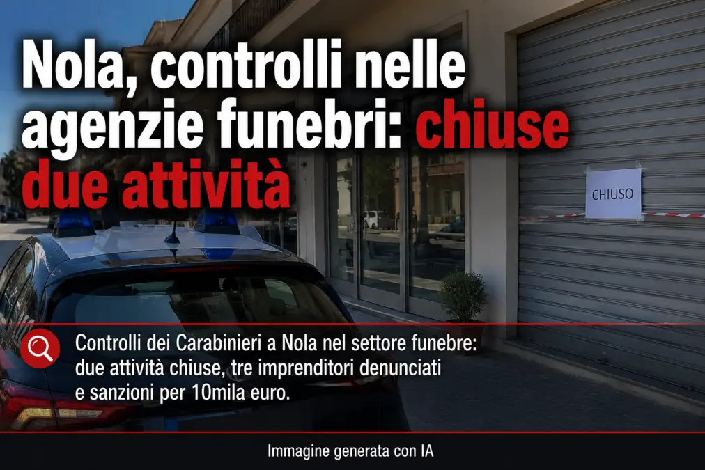 Nola controlli alle agenzie funebri - chiuse due attività - immagine ia