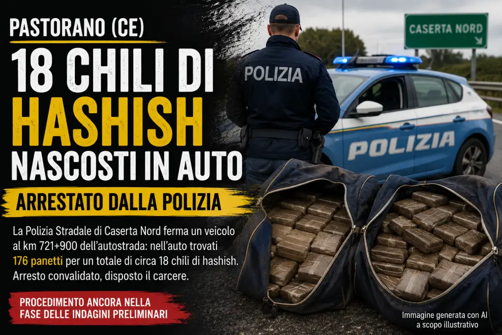Pastorano 18 kg di hashish