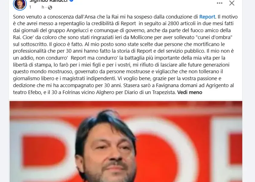 ranucci fuori da report lo sfogo contro la rai il mio non 232 un addio da Puntomagazine.it ranucci fuori da report lo sfogo contro la rai il mio non 232 un addio