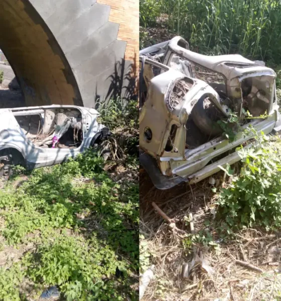 Qualiano - Villaricca auto acannibalizzata ed abbandonata