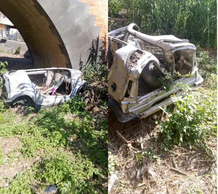Qualiano - Villaricca auto acannibalizzata ed abbandonata