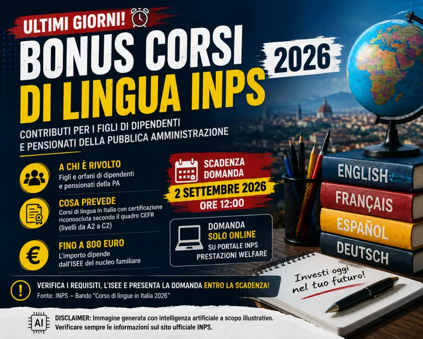 bonus corsi di lingua INPS 2026