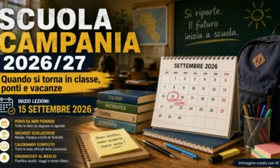 Calendario scolastico Campania 2026/27: date, ponti e vacanze
