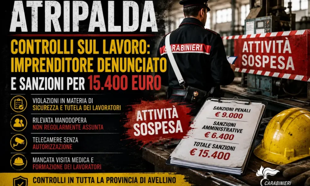 atripalda controlli sul lavoro imprenditore denunciato e sanzioni per 15400 euro da Puntomagazine.it atripalda controlli sul lavoro imprenditore denunciato e sanzioni per 15400 euro