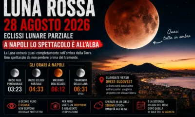 eclissi lunare luna rossa Napoli