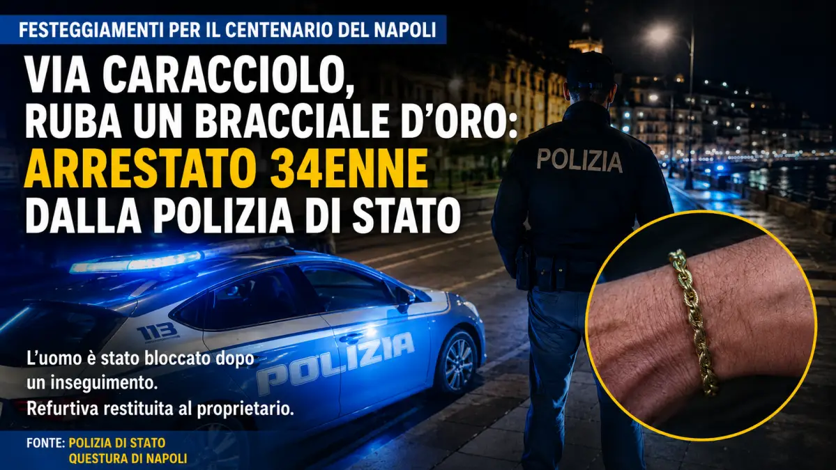 furto bracciale via caracciolo agosto 2026
