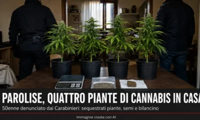 parolise quattro piante di cannabis in casa