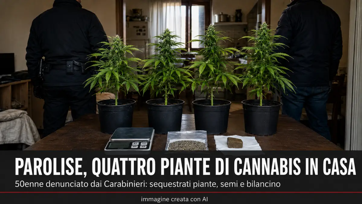 parolise quattro piante di cannabis in casa