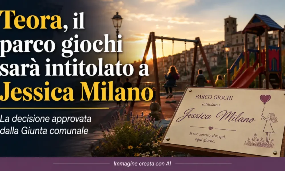 teora parco giochi intitolato a Jessica Milano