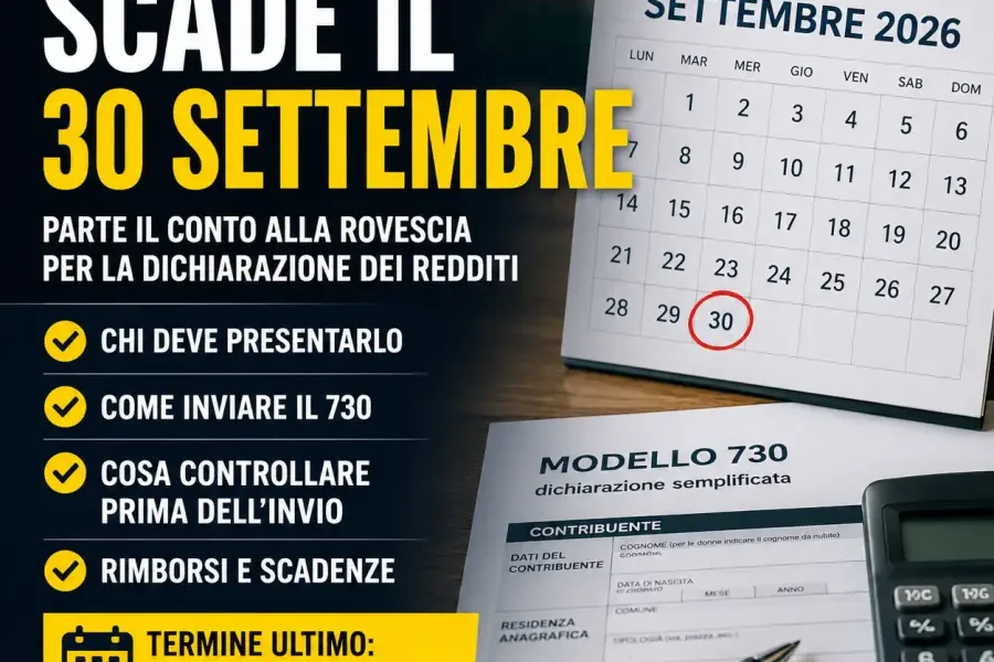 730 2026 scadenza il 30 settembre chi deve inviarlo e cosa controllare prima dell8217invio da Puntomagazine.it 730 2026 scadenza il 30 settembre chi deve inviarlo e cosa controllare prima dell8217invio