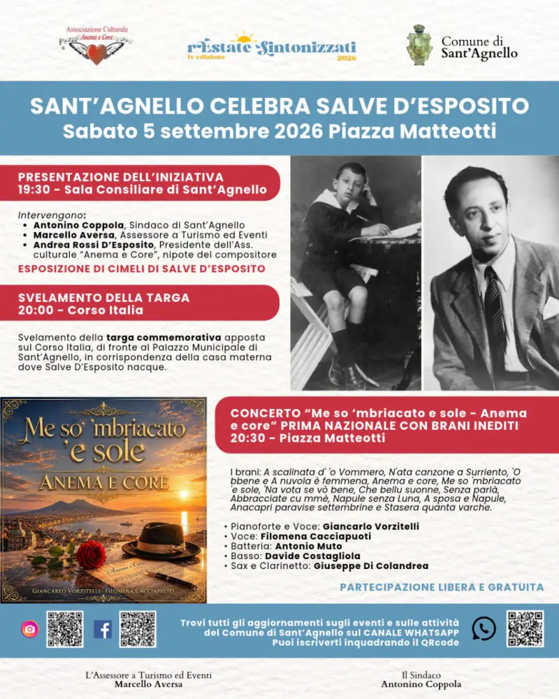 Locandina targa commemorativa Salve D'Esposito - Sant'Agnello