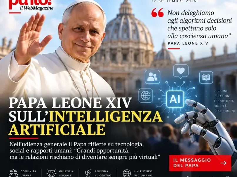 papa leone xiv non deleghiamo agli algoritmi decisioni che spettano alla coscienza umana da Puntomagazine.it papa leone xiv non deleghiamo agli algoritmi decisioni che spettano alla coscienza umana