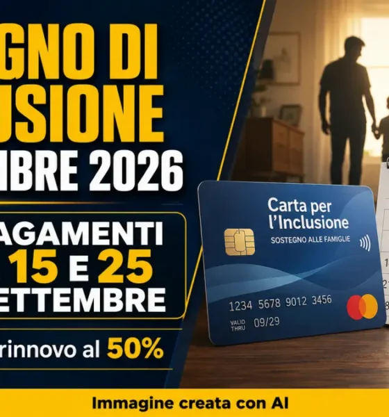 assegno inclusione pagamento settembre 2026