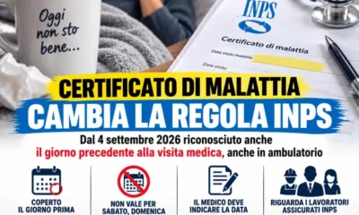 cambia certificato malattia INPS