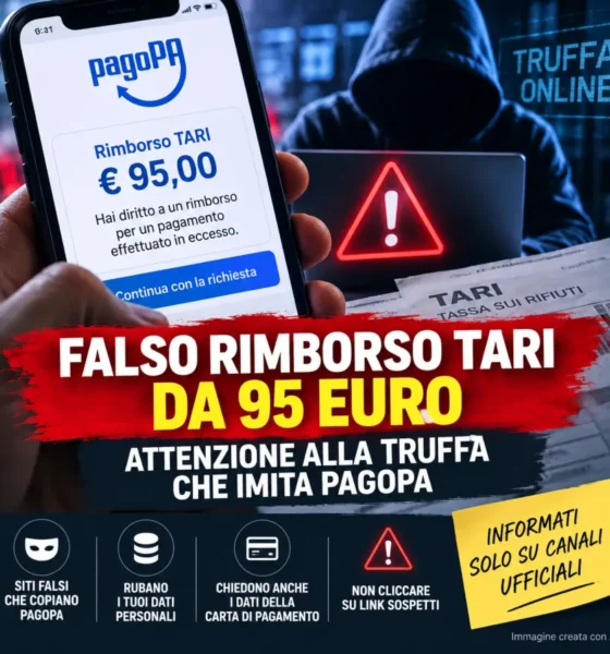 falso rimborso TARI PAGOPA