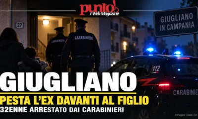 giugliano picchia ex davanti al figlio