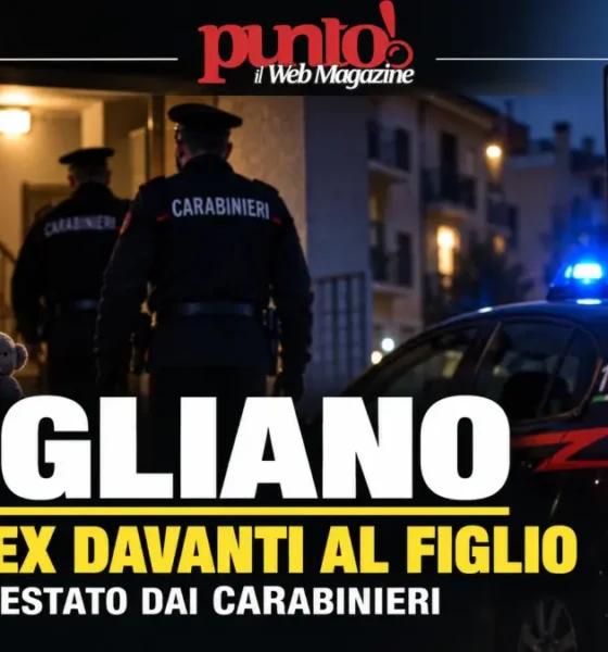 giugliano picchia ex davanti al figlio
