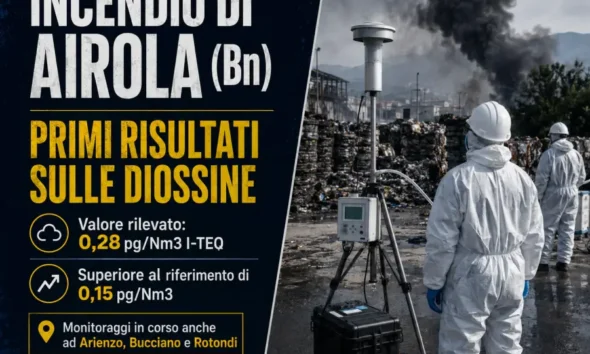 incendio airola arpac risultati diossine