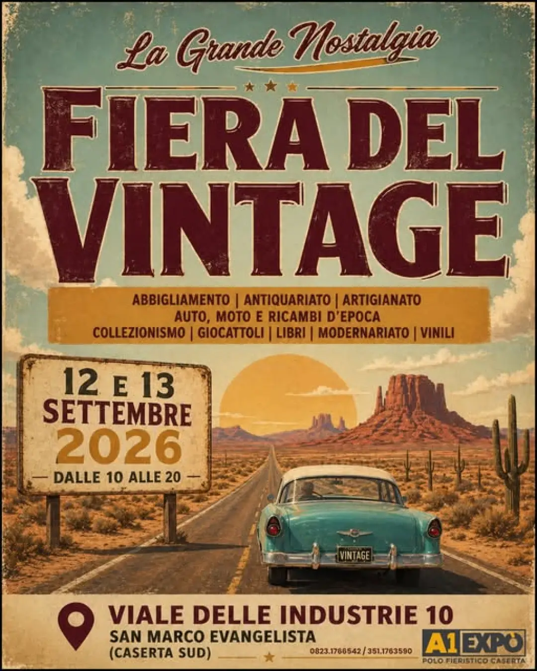 locandina fiera vintage caserta