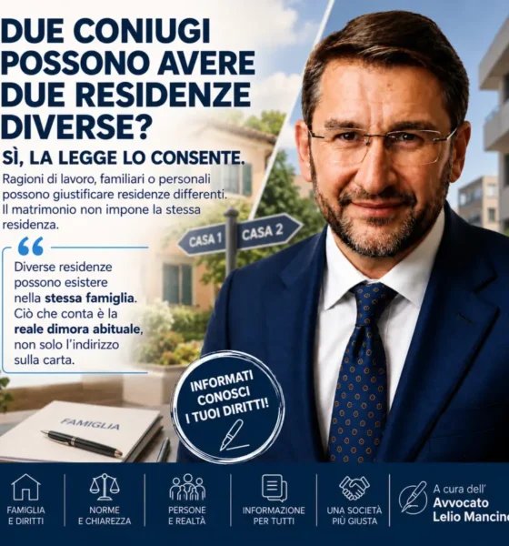 marito e moglio possono avere residenze diverse avv mancino